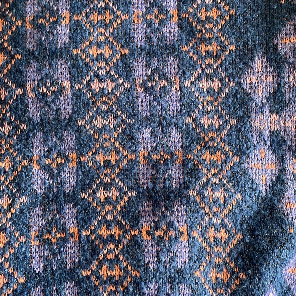 LANE BRYANT UEC Size 14/16 Long-Sleeve Mock-Neck Jacquard Cropped Sweater Blue - Picture 5 of 13